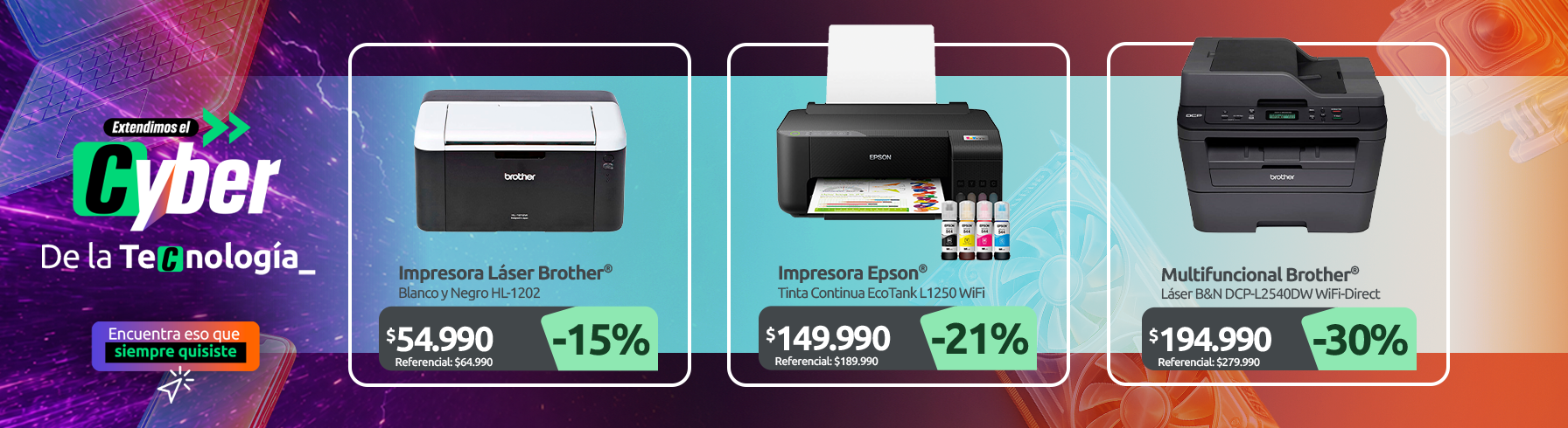 Impresora Láser Blanco y Negro HL 1202 Impresora Tinta Continua EcoTank L1250 WiFi Multifuncional Láser Blanco y Negro DCP L2540DW WiFi Direct Ethernet Dúplex ADF
