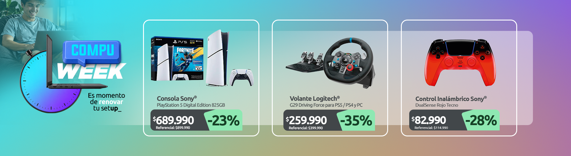 Consola PlayStation 5 Digital Edition 825GB – Fortnite Flowering Chaos Bundle Volante G29 Driving Force para PS5 PS4 y PC SONY PS5 DUALSENSE WIRELESS CONTROLLER TECHNO RED