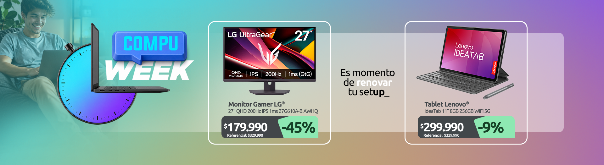 Monitor Gamer LG 27" QHD 200Hz IPS 1ms 27G610A B AWHQ IdeaTab 11" 8GB 256GB WiFi 5G