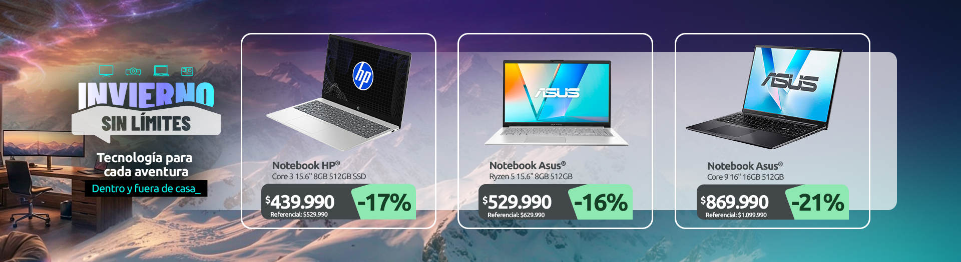 Core 3 15 6" 8GB 512GB Ryzen 5 15 6" FHD 8GB 512GB Core 9 16" 16GB 512GB