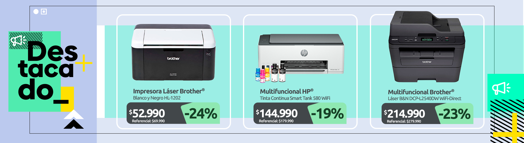 Impresora Láser Blanco y Negro HL 1202 Multifuncional Tinta Continua Smart Tank 580 WiFi Multifuncional Láser Blanco y Negro DCP L2540DW WiFi Direct Ethernet Dúplex ADF