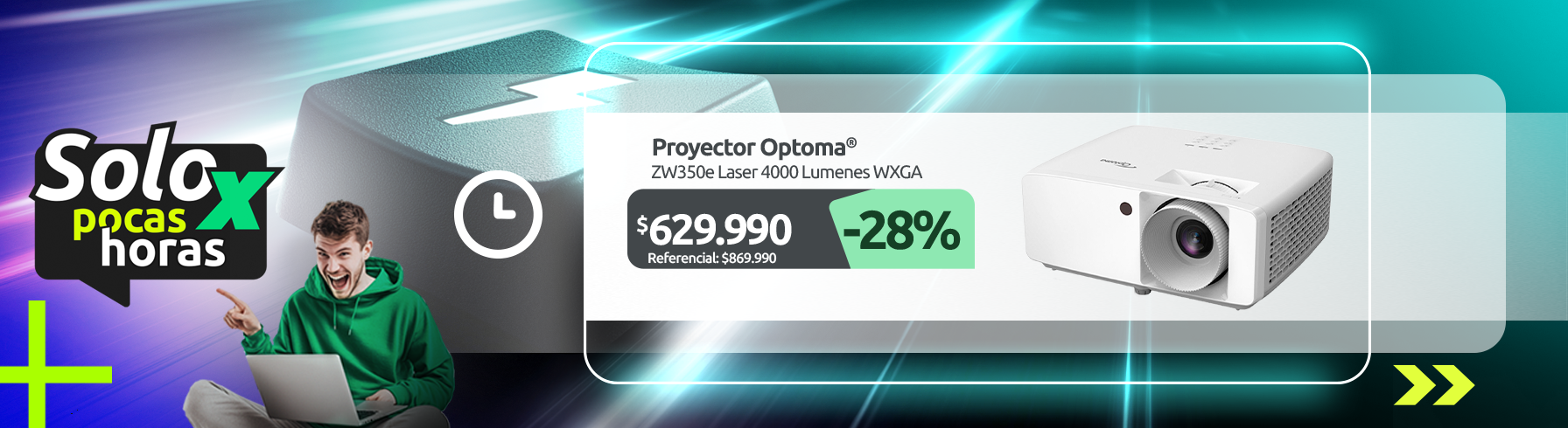 Proyector Optoma ZW350e Laser 4000 Lumenes WXGA
