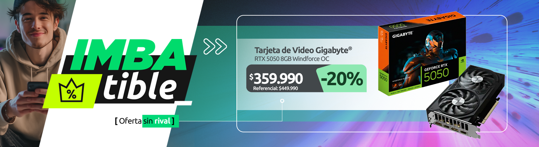 Tarjeta de Video NVIDIA GeForce RTX 5050 8GB Windforce OC