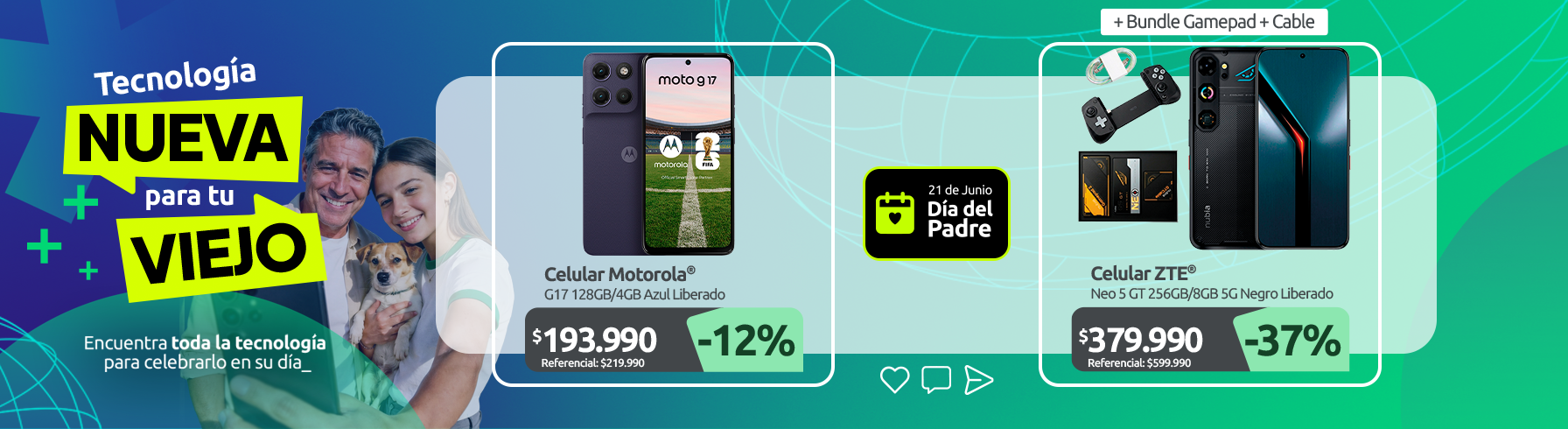 Celular Motorola G17 128GB 4GB Azul Liberado Celular ZTE Neo 5 GT 256GB 8GB 5G Negro Liberado bundle gamepad cable