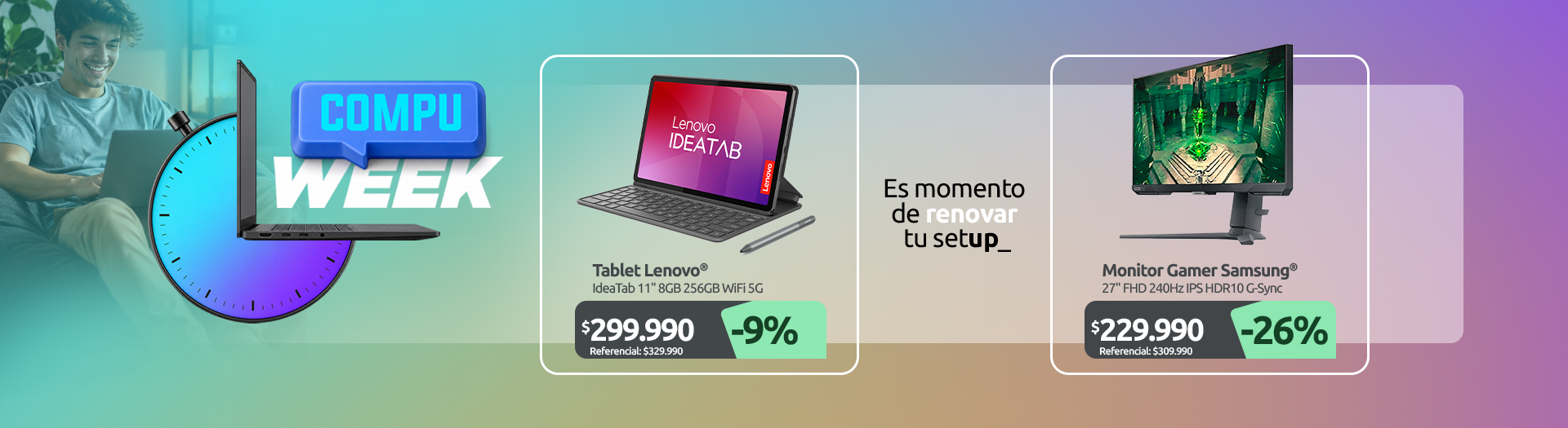 IdeaTab 11" 8GB 256GB WiFi 5G Monitor Gamer 27" Full HD 240Hz IPS 1ms HDR10 G Sync Odyssey G4 LS27BG400ELXZS