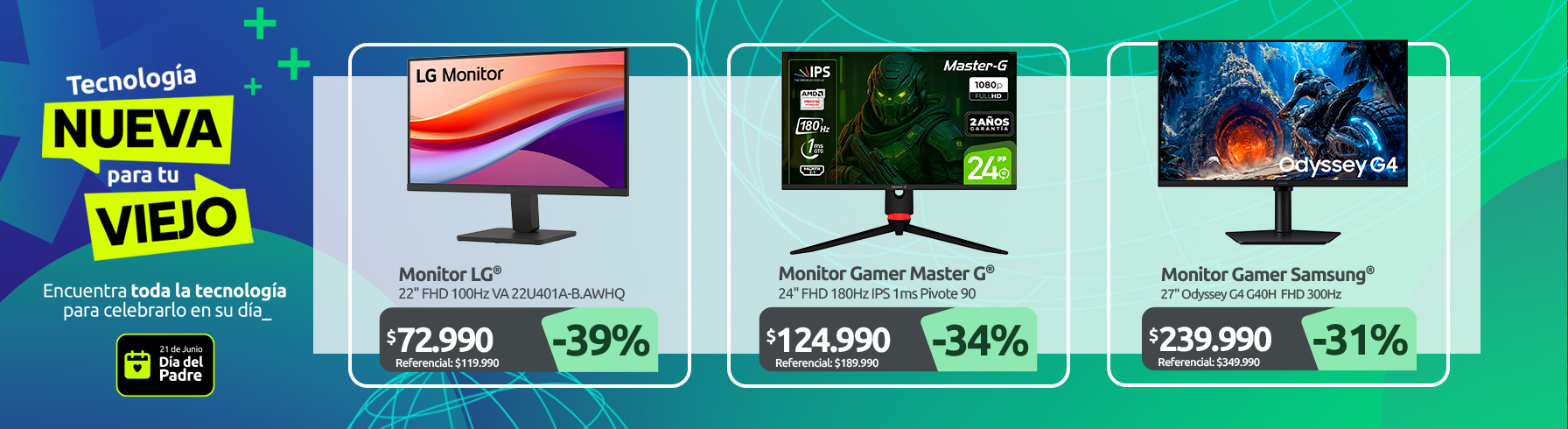 Monitor LG 22" FHD 100Hz VA 22U401A B AWHQ Monitor Gamer Master G 24" FHD 180Hz IPS 1ms Pivote 90 MGMG2440 Monitor Gamer 27" Odyssey G4 G40H FHD 300Hz LS27HG400ELXZS