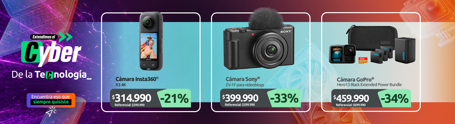 Cámara Insta360 X3 4K Cámara ZV 1F para videoblogs Cámara Hero13 Black Extended Power Bundle