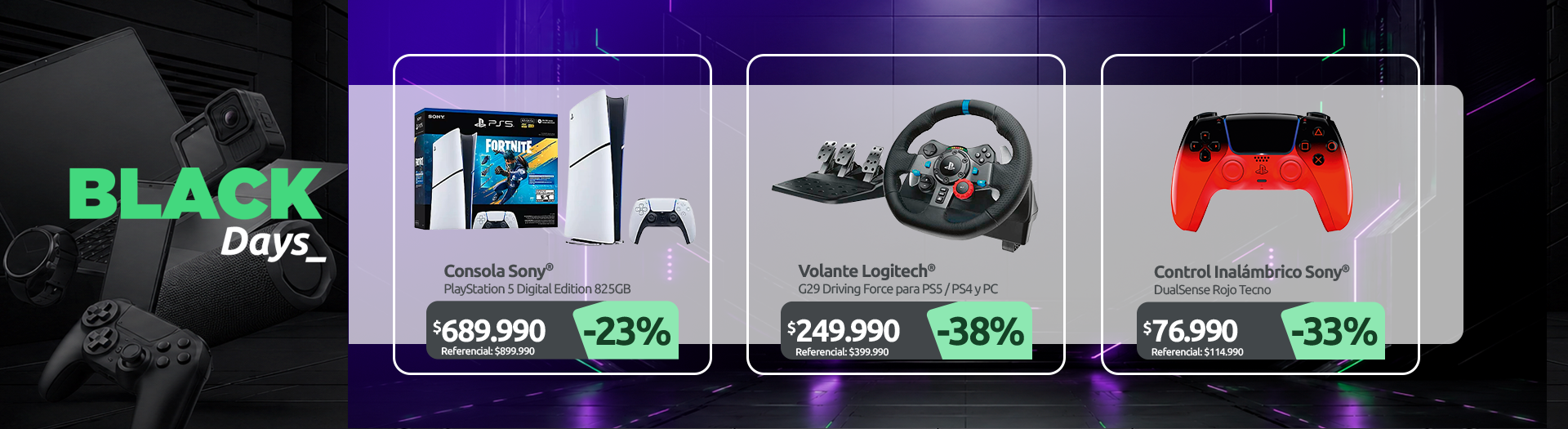 Consola PlayStation 5 Digital Edition 825GB – Fortnite Flowering Chaos Bundle Volante G29 Driving Force para PS5 PS4 y PC SONY PS5 DUALSENSE WIRELESS CONTROLLER TECHNO RED