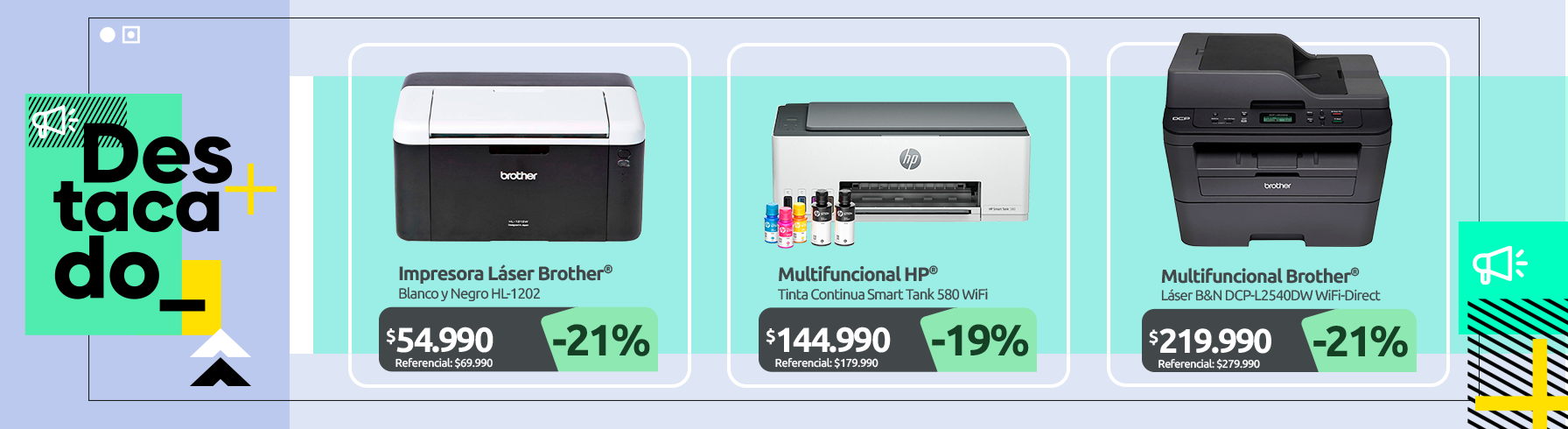 Impresora Láser Blanco y Negro HL 1202 Multifuncional Tinta Continua Smart Tank 580 WiFi Multifuncional Láser Blanco y Negro DCP L2540DW WiFi Direct Ethernet Dúplex ADF