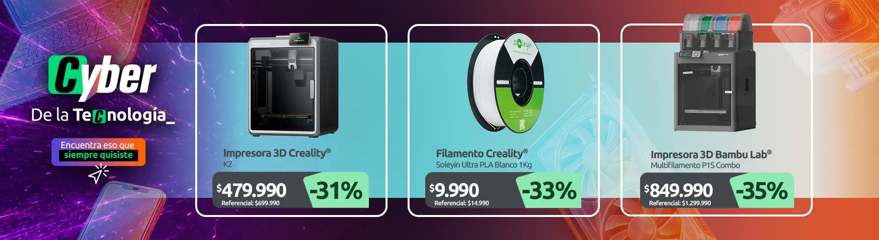 Impresora 3D Creality K2 Filamento Soleyin Ultra PLA Blanco 1Kg Impresora 3D Multifilamento P1S Combo