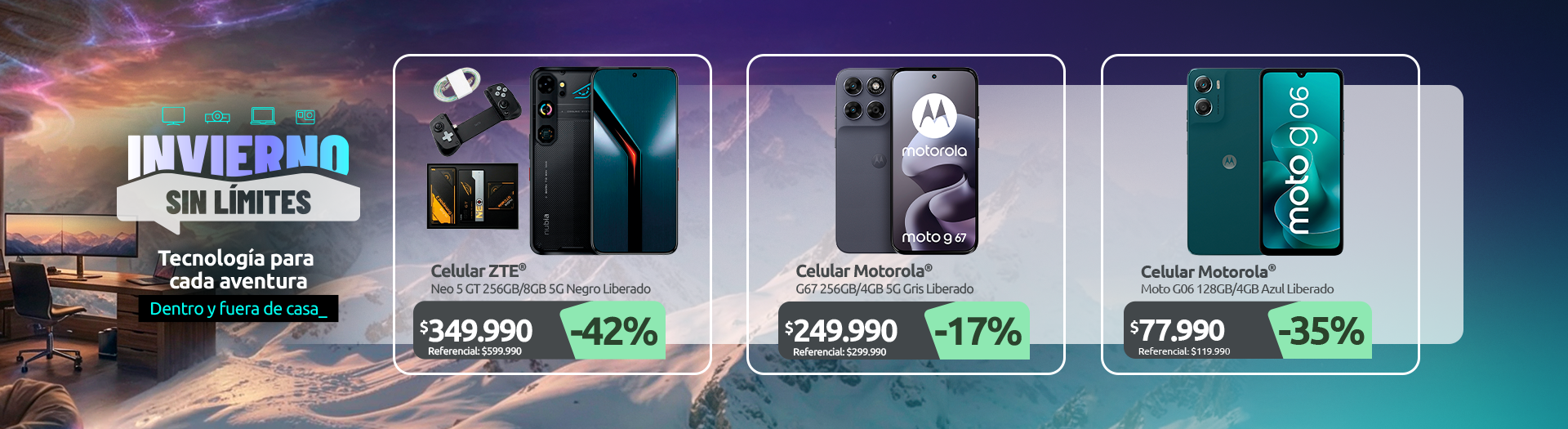 Celular ZTE Neo 5 GT 256GB 8GB 5G Negro Liberado bundle gamepad cable Ceular Motorola G67 256GB 4GB 5G Gris Liberado Celular Moto G06 128GB 4GB Azul Liberado